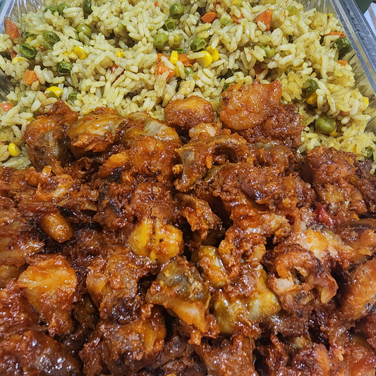 Fried Rice And Meat Combo, Half Pan