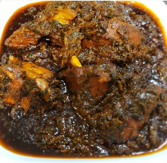 Afang soup With Goat and Ponmo, 32 oz