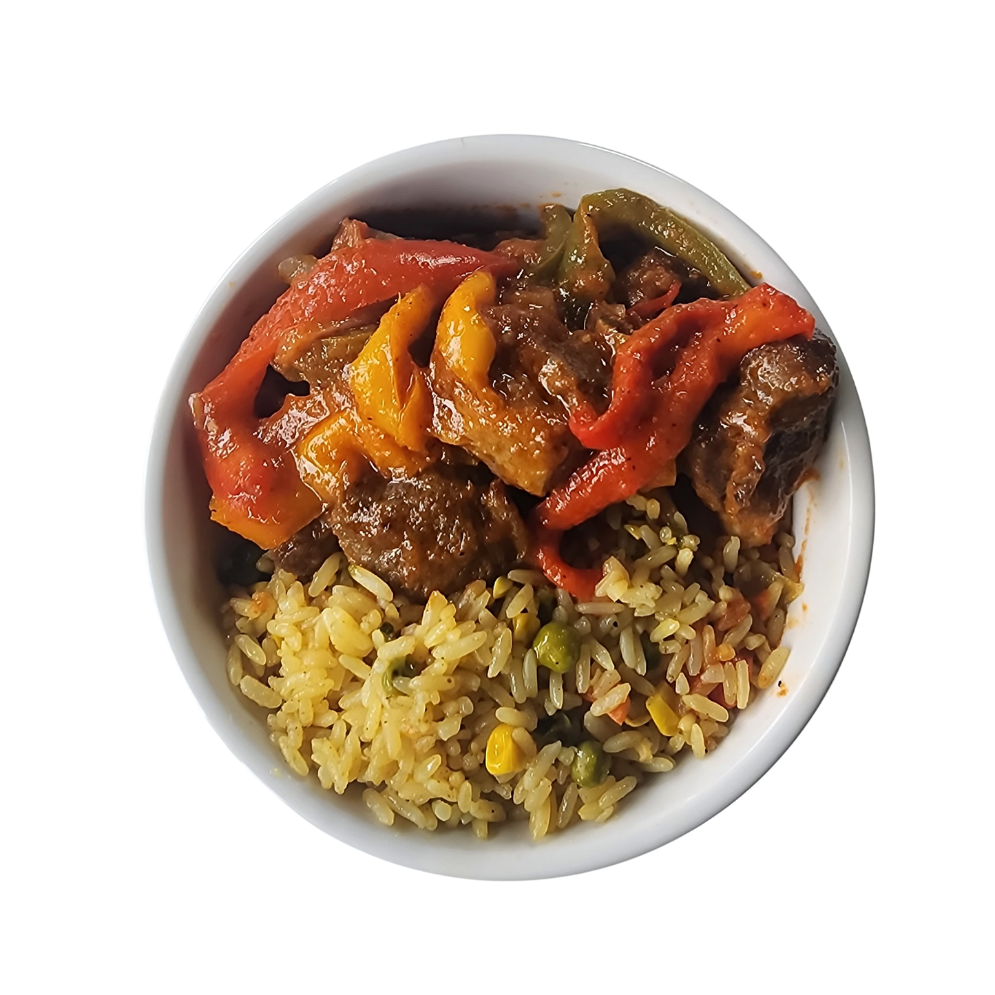 Nigerian Fried Rice And Goat Combo